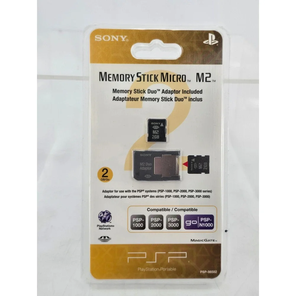 Sony Memory Stick Micro M2 2GB PSP Memory Card with Duo Adaptor Black - New